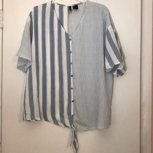 Women’s Blue and White Striped Top